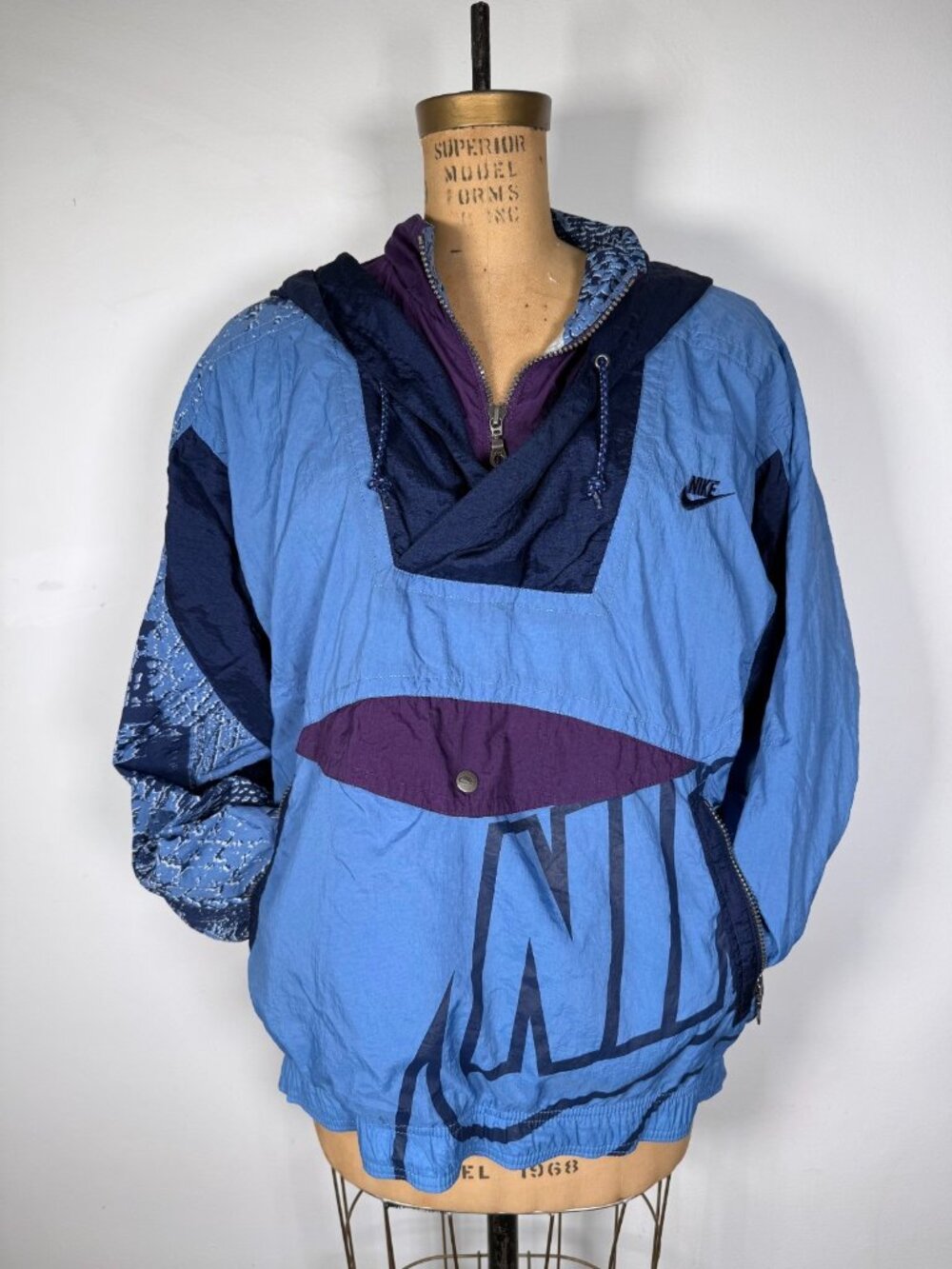 Vintage 90s Nike Swoosh Logo Hooded Anorak